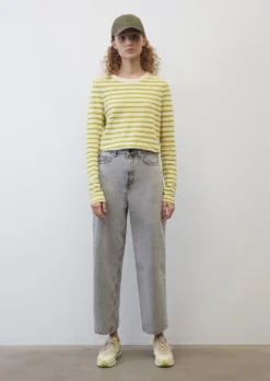 Marc O'Polo Striped Long Sleeve Heavy Slub Jersey Top In A Regular Fit Made Of Organic Cotton