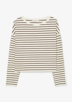 Marc O'Polo Stretchy, Striped Long Sleeve Top In A Regular, Cropped Fit Made Of Soft, Peached Jersey -Schlichte Eleganz 0330fc67aa279b36d780ef02f4bc5b58 scaled