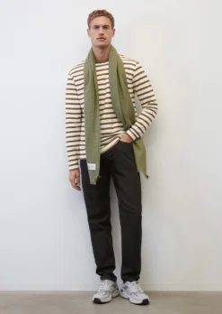 Marc O'Polo Striped Long Sleeve Top In A Regular Fit Made From Pure Organic Cotton