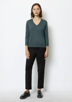 Marc O'Polo Luxury V-Neck T-Shirt Loose Made From Tencel™ Lyocell Cotton Mix -Schlichte Eleganz 07527a15f65ec665486f53cdce8085b2 scaled