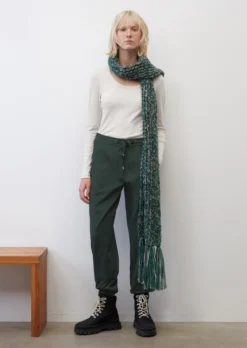 Marc O'Polo Ribbed Jersey Round Neck Long Sleeve Top Made Of A Soft Organic Cotton Blend