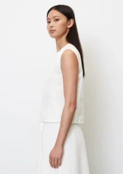 Marc O'Polo Sleeveless Linen Blouse Top With Drawstring At The Hem 14 Marc O'Polo Sleeveless Linen Blouse Top With Drawstring At The Hem -Schlichte Eleganz 0b0897ca426c1effec81616b5ddc798d scaled