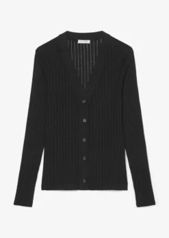 Marc O'Polo Pointelle Jersey V-neck Cardigan Made From Pure Organic Cotton -Schlichte Eleganz 0fbc83d7313e04a084409b844e122c9b scaled