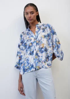Marc O'Polo Wide Printed Blouse In A Cupro/viscose Blend