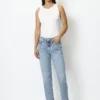 Marc O'Polo LINDE Straight Mid Waist Cropped Jeans Finished In Rigid Denim Made Of Pure Cotton