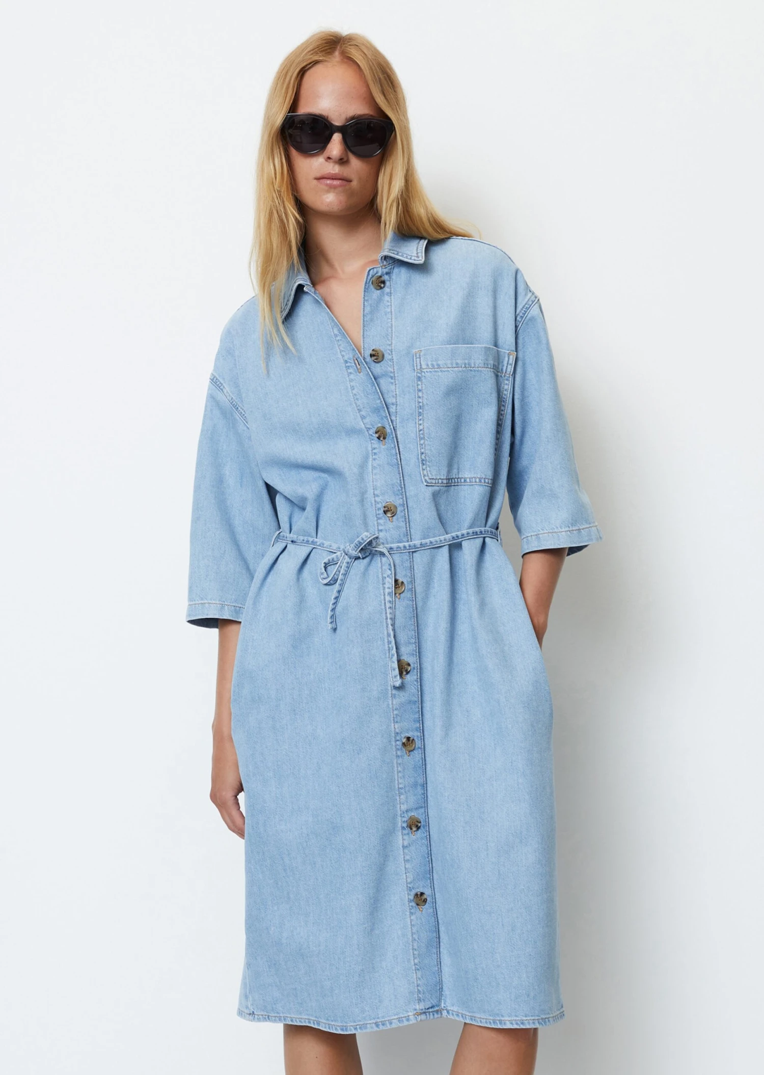 Marc O'Polo Denim Shirt Blouse Dress Relaxed In An Organic Cotton/lyocell Blend 4 Marc O'Polo Denim Shirt Blouse Dress Relaxed In An Organic Cotton/lyocell Blend – Bild 4