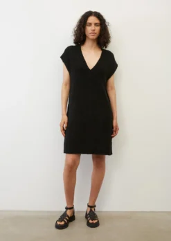 Marc O'Polo Knitted V-neck Dress Made Of Ribbon Yarn