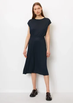 Marc O'Polo Jersey Dress With An Elasticated Waist And Pleated Skirt