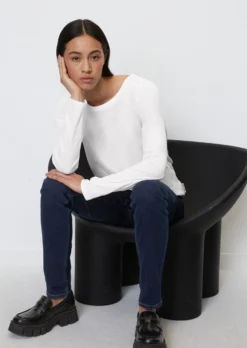 Marc O'Polo Long-sleeve Top In Organic Cotton Fabric