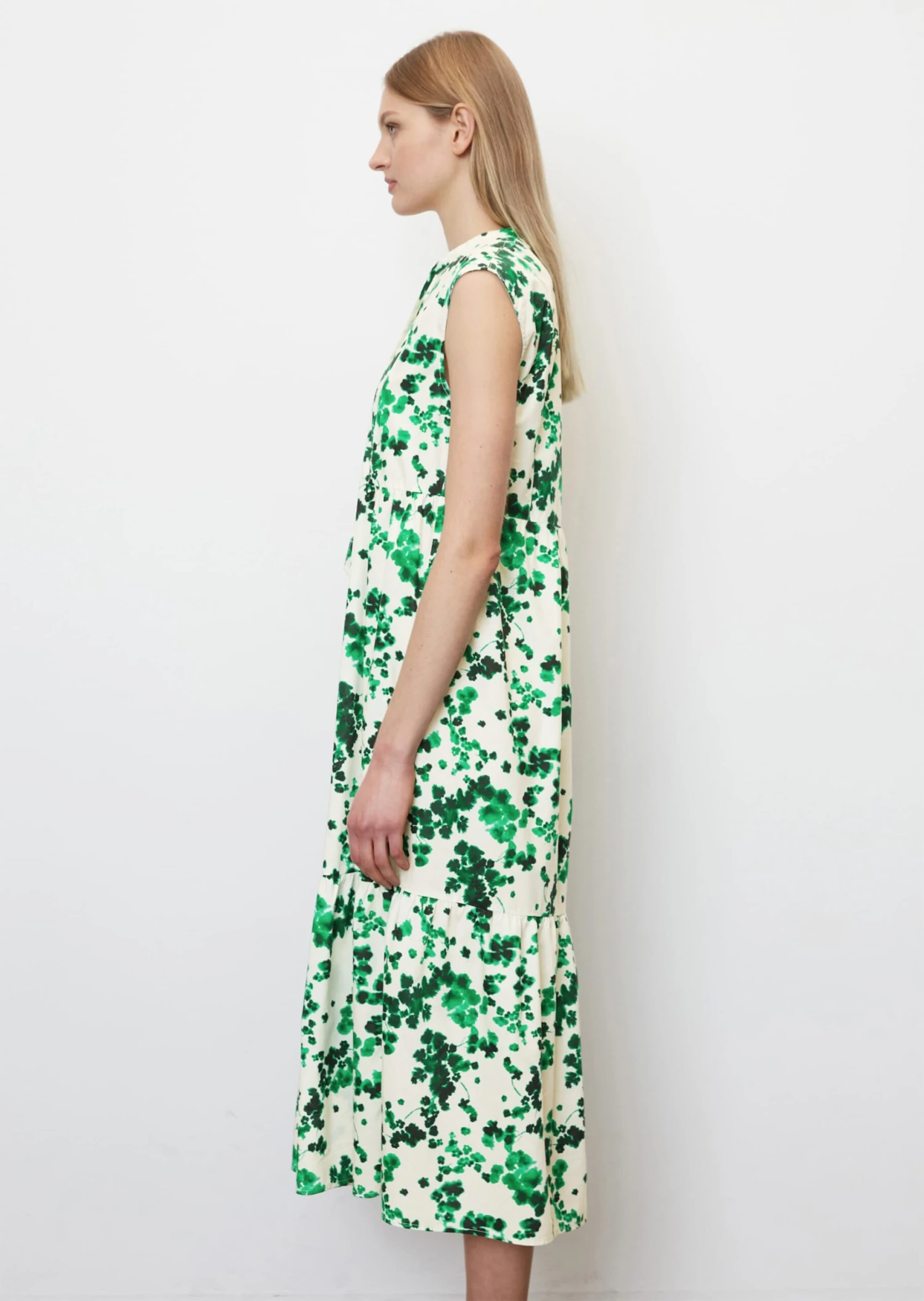 Marc O'Polo Sleeveless Midi Dress With A Flounce Hem Made Of Light Poplin Quality 6 Marc O'Polo Sleeveless Midi Dress With A Flounce Hem Made Of Light Poplin Quality – Bild 6