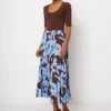 Marc O'Polo Pleated A-line Skirt With An All-over Print Made From Recycled Polyester