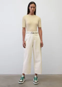 Marc O'Polo FEPPLA Barrel Leg Cropped Jeans Made Of A Natural Organic Cotton And Linen Blend