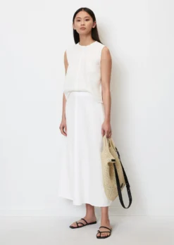 Marc O'Polo Sleeveless Linen Blouse Top With Drawstring At The Hem