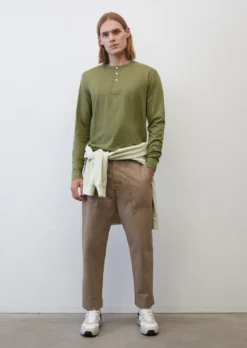 Marc O'Polo Slub Jersey Serafino, Shaped Fit Made From Pure Organic Cotton