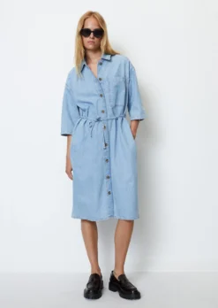 Marc O'Polo Denim Shirt Blouse Dress Relaxed In An Organic Cotton/lyocell Blend