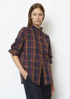 Marc O'Polo Checked Ruffle Blouse Regular Made Of Cotton Voile -Schlichte Eleganz 2ccc45b2d6123c7ce8e15ac8c6910bcc scaled