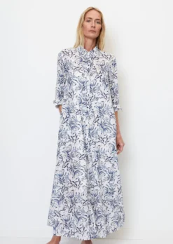 Marc O'Polo Patterned Maxi Blouse Dress Made Of Crisp Cotton Voile -Schlichte Eleganz 2cd23745be6ff52554b3042be4b33715 scaled