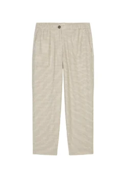 Marc O'Polo Finely Checked Trousers With An Elasticated Waistband With LENZING™ ECOVERO™ -Schlichte Eleganz 3076898e3148eaaa7483444303f46d87 scaled