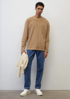 Marc O'Polo Relaxed Long Sleeve Top Made Of Soft Organic Cotton