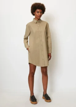 Marc O'Polo Short Shirt Dress Made Of A Stretchy Organic Cotton Blend