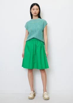 Marc O'Polo A-line Skirt With An Elasticated Waist In An Organic Cotton/lyocell Blend