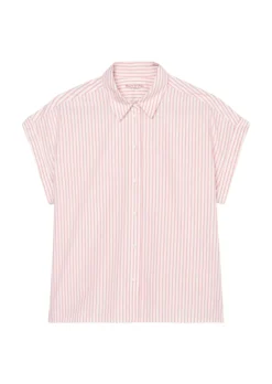 Marc O'Polo Striped Short Sleeve Blouse In Solid Paper Touch Cotton Fabric -Schlichte Eleganz 3ffe5ce703e0d1731b9d744f31c642ca scaled