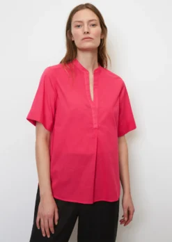 Marc O'Polo Short Sleeve Tunic Blouse Made Of Crisp Cotton Voile