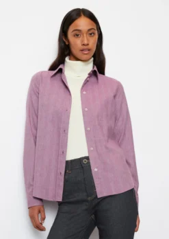 Marc O'Polo Blouse Fitted From Melange Twill Quality