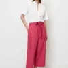 Marc O'Polo Wide-leg Poplin Trousers Made Of Organic Cotton