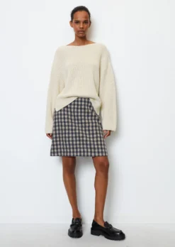 Marc O'Polo Plaid Mini Skirt Regular Made From Pure New Wool