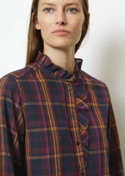 Marc O'Polo Checked Ruffle Blouse Regular Made Of Cotton Voile -Schlichte Eleganz 4bdbba50df4e532c6bc8af4850443a57 scaled