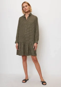 Marc O'Polo Short Printed Shirt Dress Made From Viscose Twill
