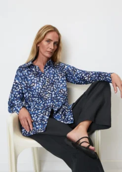 Marc O'Polo Long Sleeve Blouse In A Relaxed Fit Made Of Lightweight Voile Fabric