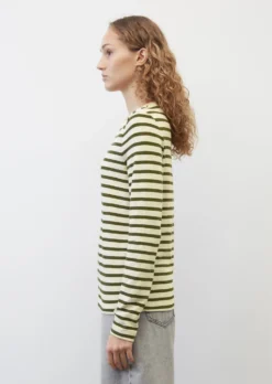 Marc O'Polo Striped Medium-weight Slub Jersey Long Sleeve Top, Regular Fit Made Of Organic Cotton -Schlichte Eleganz 5308b9dfb0f1246091c6650a70677509 scaled