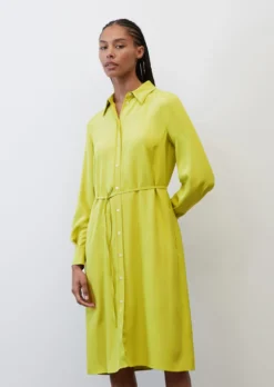 Marc O'Polo Shirt Dress In A Midi Length Made Of Flowing Viscose