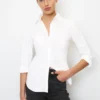 Marc O'Polo Stretch Poplin Blouse In A Regular Fit Made Of A Stretchy Organic Cotton Blend