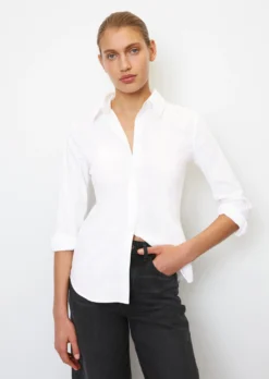 Marc O'Polo Stretch Poplin Blouse In A Regular Fit Made Of A Stretchy Organic Cotton Blend