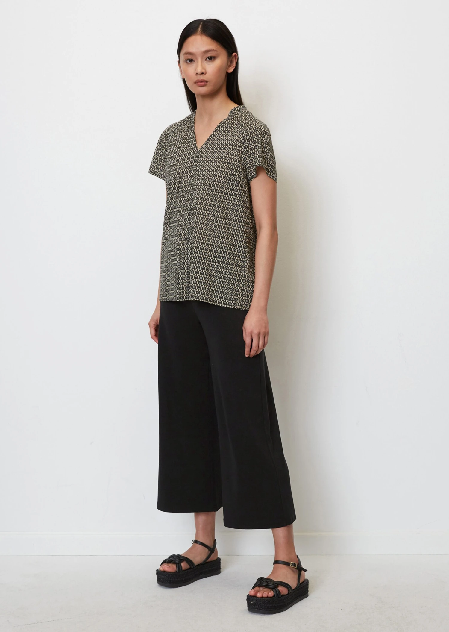 Marc O'Polo Patterned Blouse Top Made Of Lightweight Cotton Voile 4 Marc O'Polo Patterned Blouse Top Made Of Lightweight Cotton Voile – Bild 4