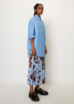 Marc O'Polo Boyfriend Shirt Blouse In A Relaxed Fit Made Of Organic Cotton With A Paper-like Texture