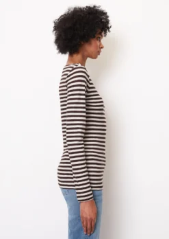 Marc O'Polo Striped Long Sleeve Top, Regular Fit In Organic Cotton Slub Jersey -Schlichte Eleganz 62a2618f86c0d34db508460755aed379 scaled