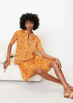 Marc O'Polo Tunic-style Blouse In A Regular Fit Made Of Lightweight Voile Fabric