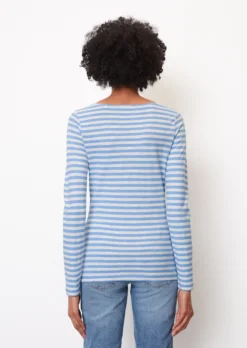 Marc O'Polo Striped Long Sleeve Top, Regular Fit Made Of Organic Cotton Fabric -Schlichte Eleganz 6687f83bd325ebd911358c337f602973 scaled