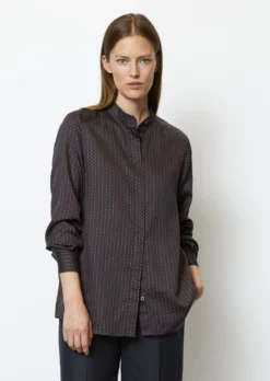 Marc O'Polo Blouse With Stand Up Collar Cotton Satin -Schlichte Eleganz 69ec7583b4b4ec7abd2055dc6dad14cf scaled