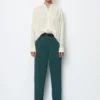 Marc O'Polo Barrel Slip-on Trousers With Elasticated Waistband Made From Flowing Viscose-mix Twill