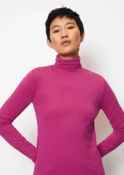 Marc O'Polo Long Sleeve Polo Neck Top, Regular Fit With TENCEL™ Modal