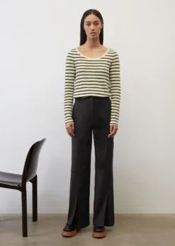 Marc O'Polo Striped Long Sleeve Top In A Loose Fit Made Of Heavy Jersey Fabric Composed Of Organic Cotton