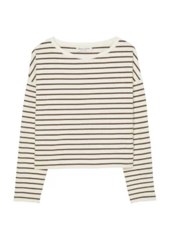 Marc O'Polo Stretchy, Striped Long Sleeve Top In A Regular, Cropped Fit Made Of Soft, Peached Jersey -Schlichte Eleganz 752e36b3c5a9dc071aced8565917de5d scaled