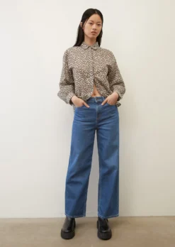 Marc O'Polo All-over Print Blouse, Straight Fit Made From Organic Cotton Voile