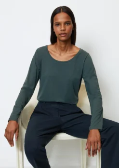 Marc O'Polo Long Sleeve Top, Regular Fit Made From TENCEL™ Modal-cotton Mix