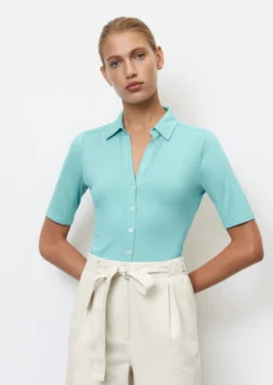 Marc O'Polo Short-sleeved Jersey Blouse From LENZING™ ECOVERO™ -Schlichte Eleganz 793ce5ad34d502f45df7108c02290917 scaled
